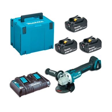 Набор аккумуляторы + зарядное + УШМ (Болгарка) Makita 198844-1